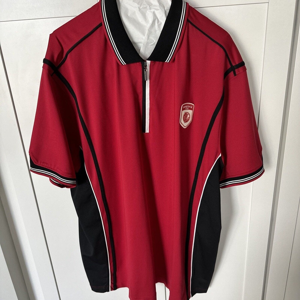 Tavistock Cup Red 1/4 Zip Polo Golf Shirt 2009 Men’s Size XL